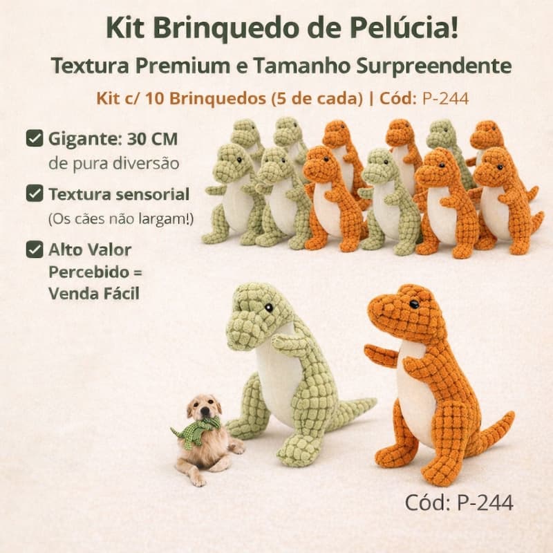 Kit Pelúcia Dinossauro P-244