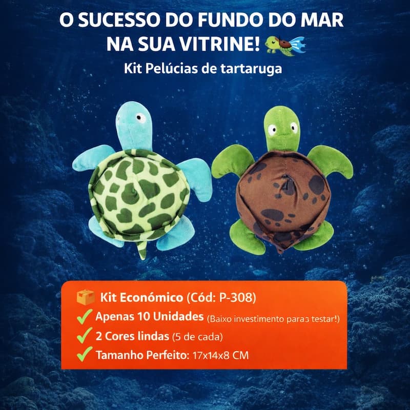 Kit Pelúcias Tartaruga P-308