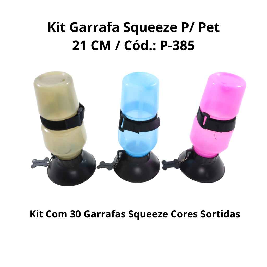 Kit Garrafa Squeeze P/ Pet 21 CM P-385