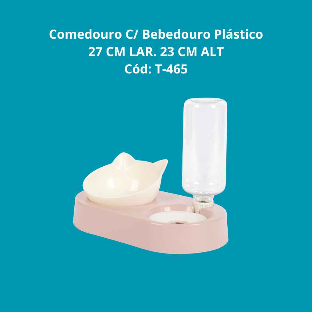 Comedouro C/ Bebedouro Plástico 27 CM T-465